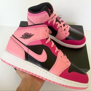 NEW Air Jordan 1 Mid GS Coral Chalk